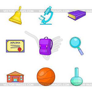 Bachelor icons set, cartoon style - vector clipart