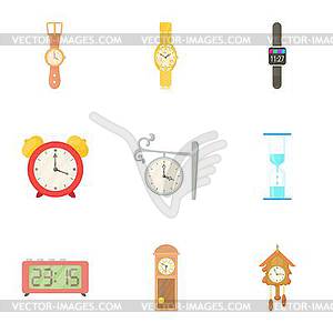 Time dimension icons set, cartoon style - royalty-free vector image