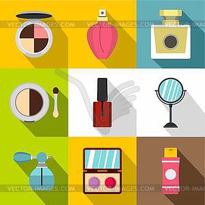 Face care icons set, flat style - stock vector clipart