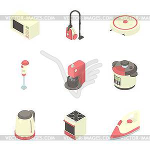 Kitchen electronic appliances icons set - vector clipart