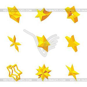 Kind of stars icons set, cartoon style - vector image