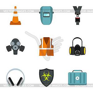 Repair tools icons set, flat style - vector clip art