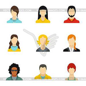 Different avatar icons set, flat style - vector clipart