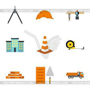 Repair tools icons set, flat style - vector image