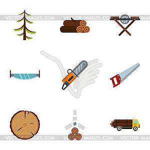 Cleaver icons set, flat style - royalty-free vector image