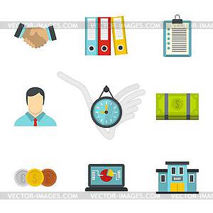 Marketing icons set, flat style - vector clipart