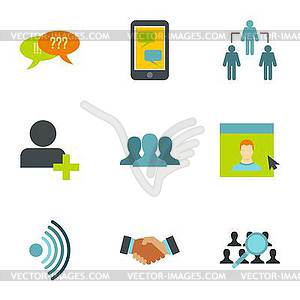 E-mail icons set, flat style - royalty-free vector image