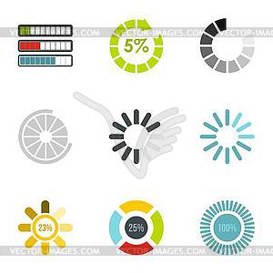 Computer download icons set, flat style - vector image