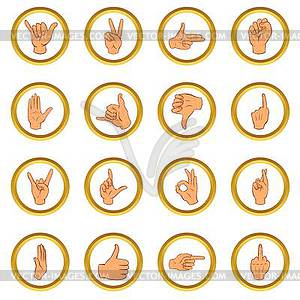 Hand set, cartoon style - vector clipart / vector image