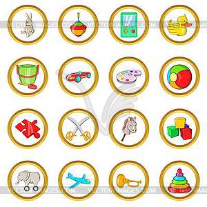 Toys set, cartoon style - vector clipart