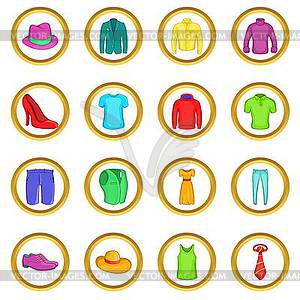 Clothes set, cartoon style - vector clip art