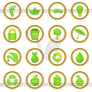 Nature set, cartoon style - vector clip art