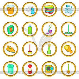 Household elements set, cartoon style - vector clipart / vector image