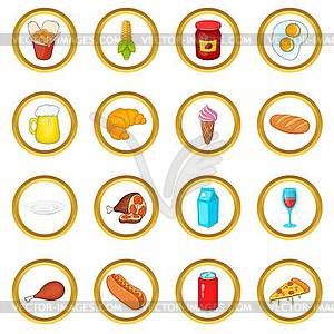 Food set, cartoon style - vector clipart