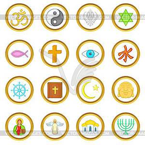 Набор религии, мультяшном стиле - векторная графика