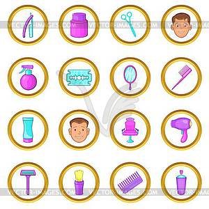 Barbershop set, cartoon style - vector clipart