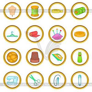 Tailoring set, cartoon style - vector clipart