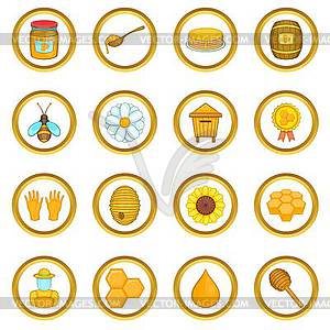 Apiary set, cartoon style - vector clip art