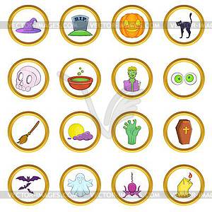 Halloween set, cartoon style - royalty-free vector clipart