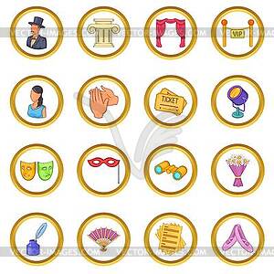 Theatre set, cartoon style - vector clipart