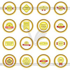 Retail label set, cartoon style - vector clipart