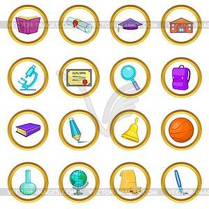 Education set, cartoon style - vector image