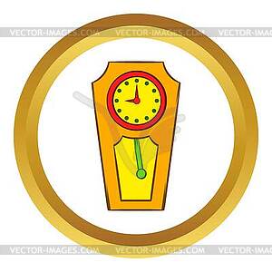 Yellow grandfather clock icon - vector clip art