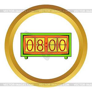 Analog flip clock icon, cartoon style - vector clipart