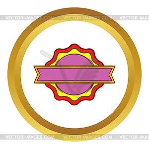 Award rosette with ribbon icon - vector clipart