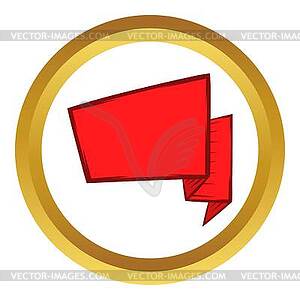 Red banner icon, cartoon style - vector EPS clipart
