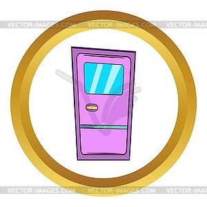 Train door icon, cartoon style - vector clip art