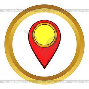 Map pointer icon, cartoon style - vector clip art