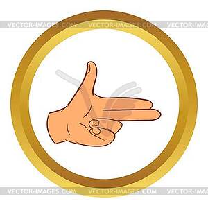Pistol hand icon, cartoon style - vector image