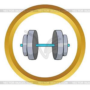 Dumbbell icon, cartoon style - vector image