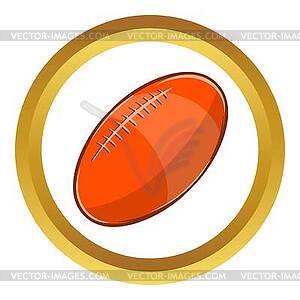 Rugby ball icon, cartoon style - vector image
