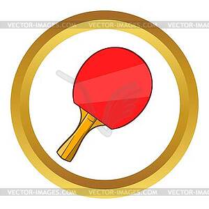 Table tennis racket icon, cartoon style - stock vector clipart