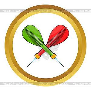 Darts icon, cartoon style - vector image