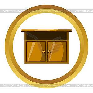 Bedside table icon, cartoon style - vector clipart