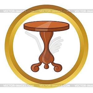 Round table icon, cartoon style - vector image