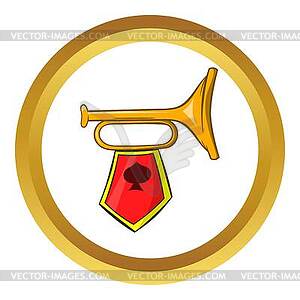 Golden trumpet icon, cartoon style - stock vector clipart