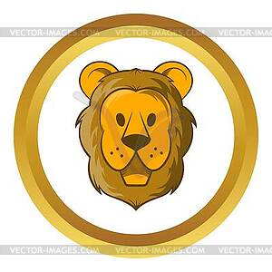 Head of lion icon, cartoon style - vector clip art