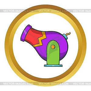 Circus cannon icon, cartoon style - vector clipart