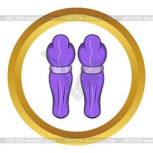 Hockey protection, protecting knees icon - vector image