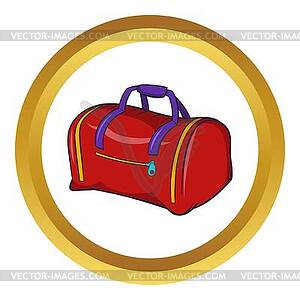 Red sports bag icon, cartoon style - vector clipart / vector image