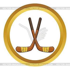 Hockey sticks icon, cartoon style - vector image