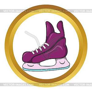 Ice hockey skates icon, cartoon style - vector clip art