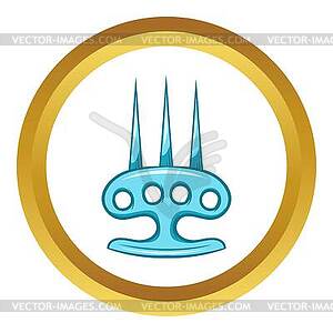 Brass knuckles with spikes icon - vector clip art