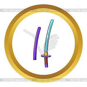 Katana, ancient Japanese sword icon - vector clipart