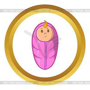 Baby icon, cartoon style - vector clip art