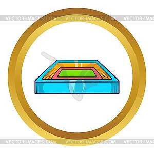 Значок квадратного стадиона - цветной векторный клипарт